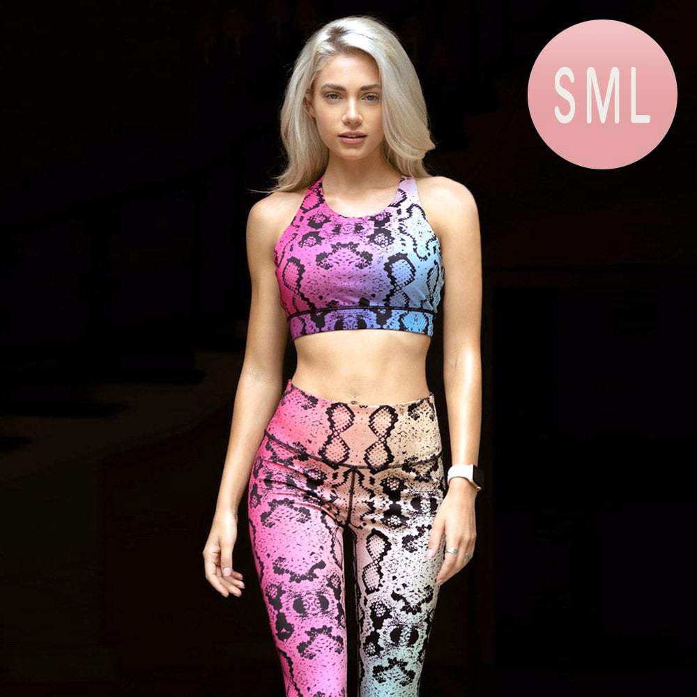 Snake Skin Patterned Activewear Sports Bra - Madeline Love - Flyclothing LLC