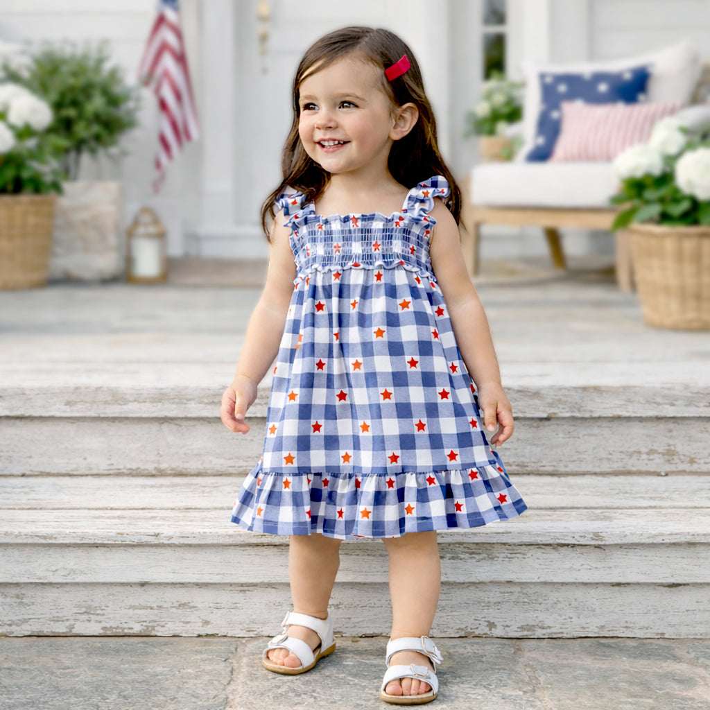 Americana Bamboo Smocked Dress - 4th of July - Tesa Babe - Flyclothing LLC