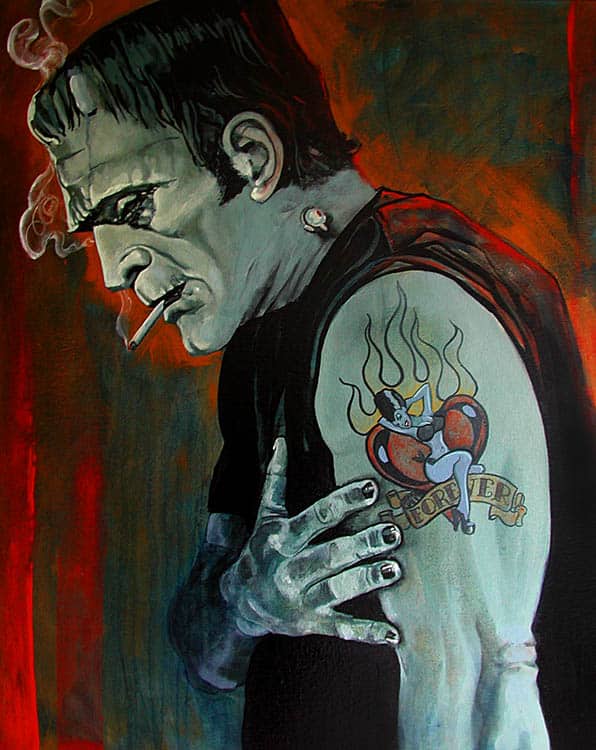 Black Market Art Company Broken Hearted-Frankenstein Print