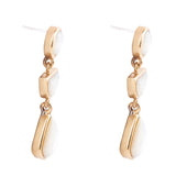 Shaped in White Mother of Pearl Golden Post Earrings