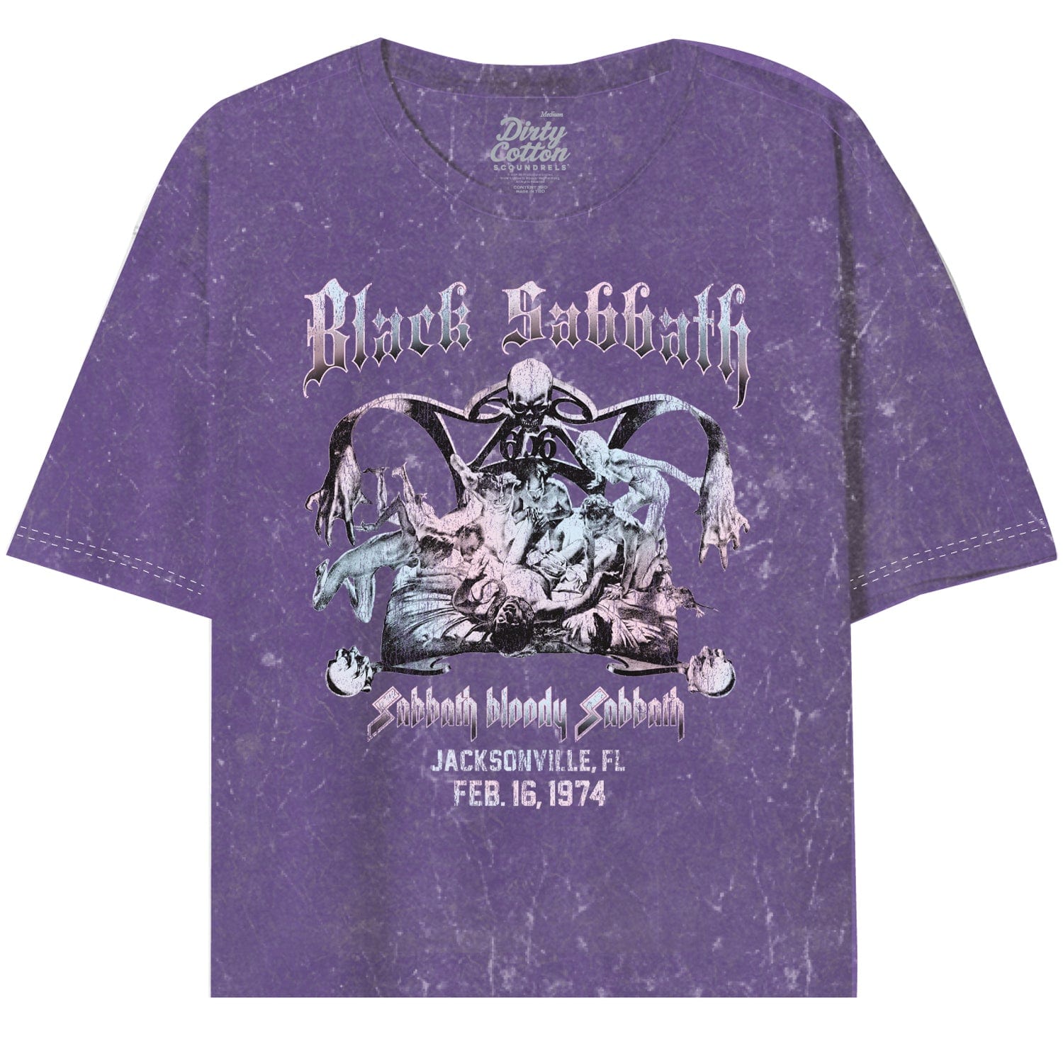 Black Sabbath-Jacksonville Oversized Crop Tee - Black Sabbath