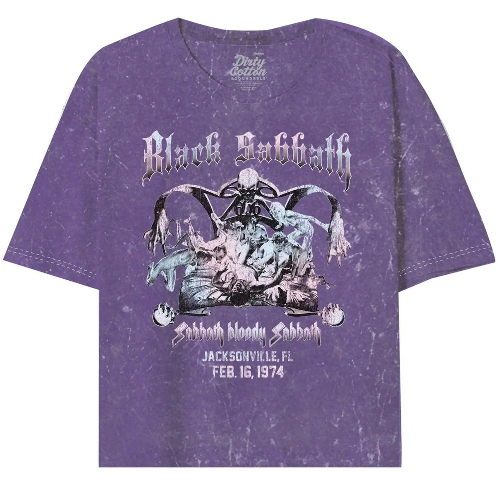 Black Sabbath-Jacksonville Oversized Crop Tee - Black Sabbath