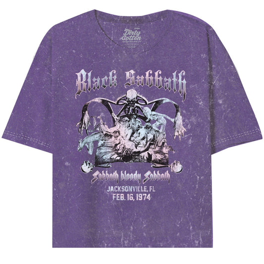 Black Sabbath-Jacksonville Oversized Crop Tee - Black Sabbath
