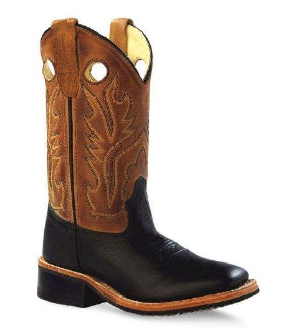 Old West Black canyon foot Tan Canyon shaft Children's Broad Square Toe Boots - Old West - Flyclothing LLC