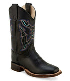 Old West Black Youth’s Broad Square Toe Boots - Old West