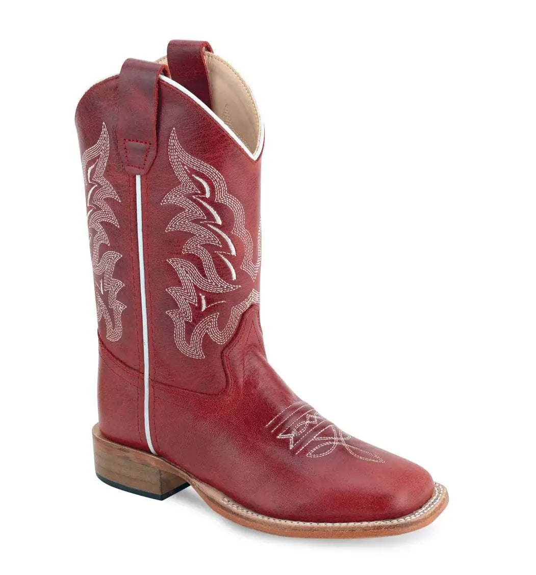 Old West Red Youth's Broad Square Toe Goodyear Welted Boots - Old West - Flyclothing LLC