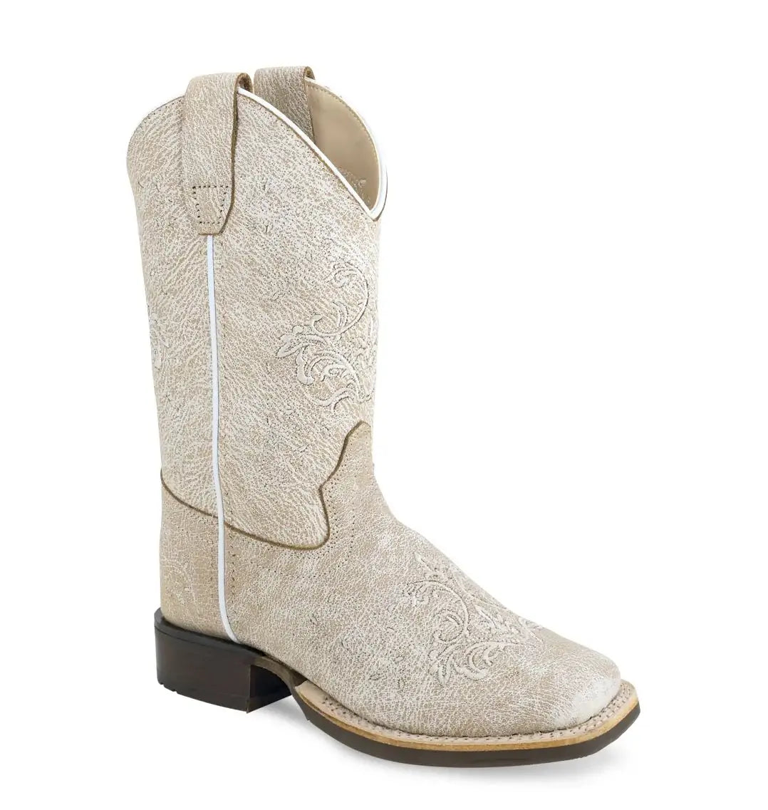 Old West Vintage White Children's Broad Square Toe Boots - Old West - Flyclothing LLC