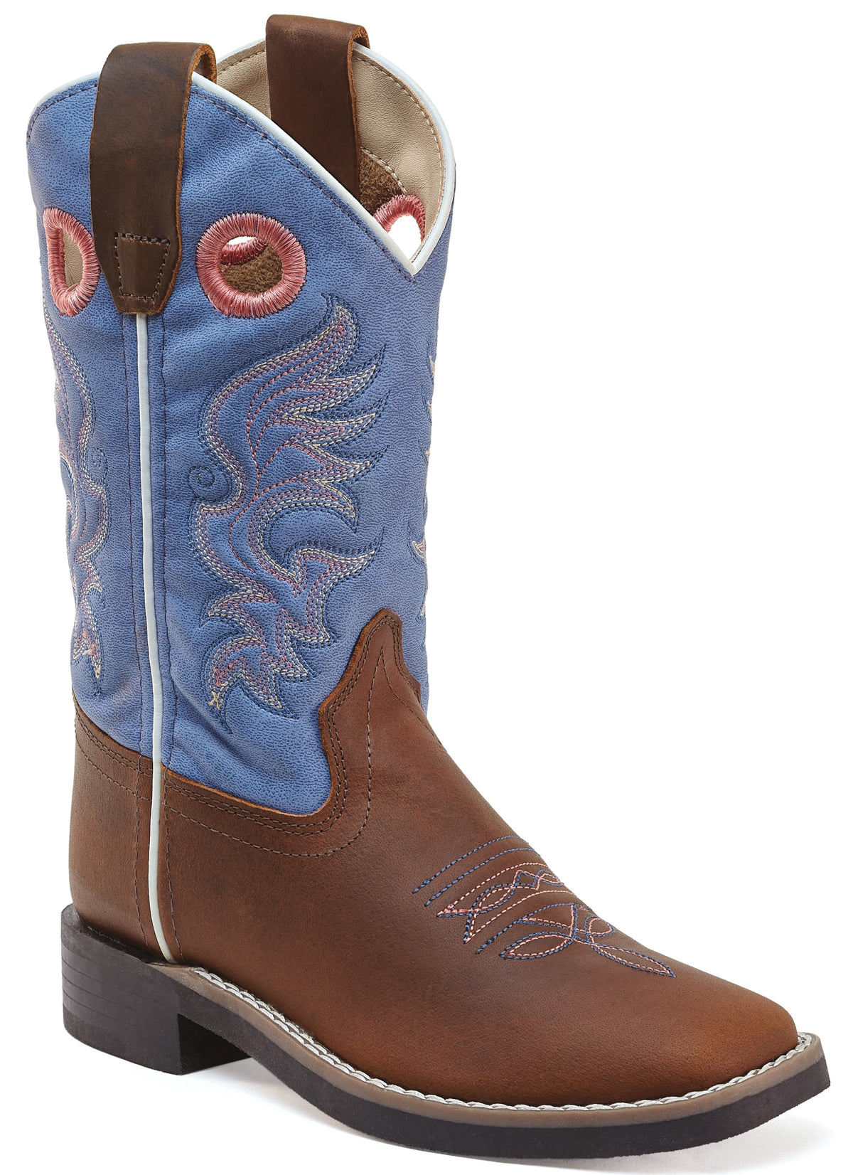 Old West Children's & Youth's Western Boots Rugby Mustard Foot / Sky Blue Shaft BSC2017 BSY2017 - Old West - Flyclothing LLC