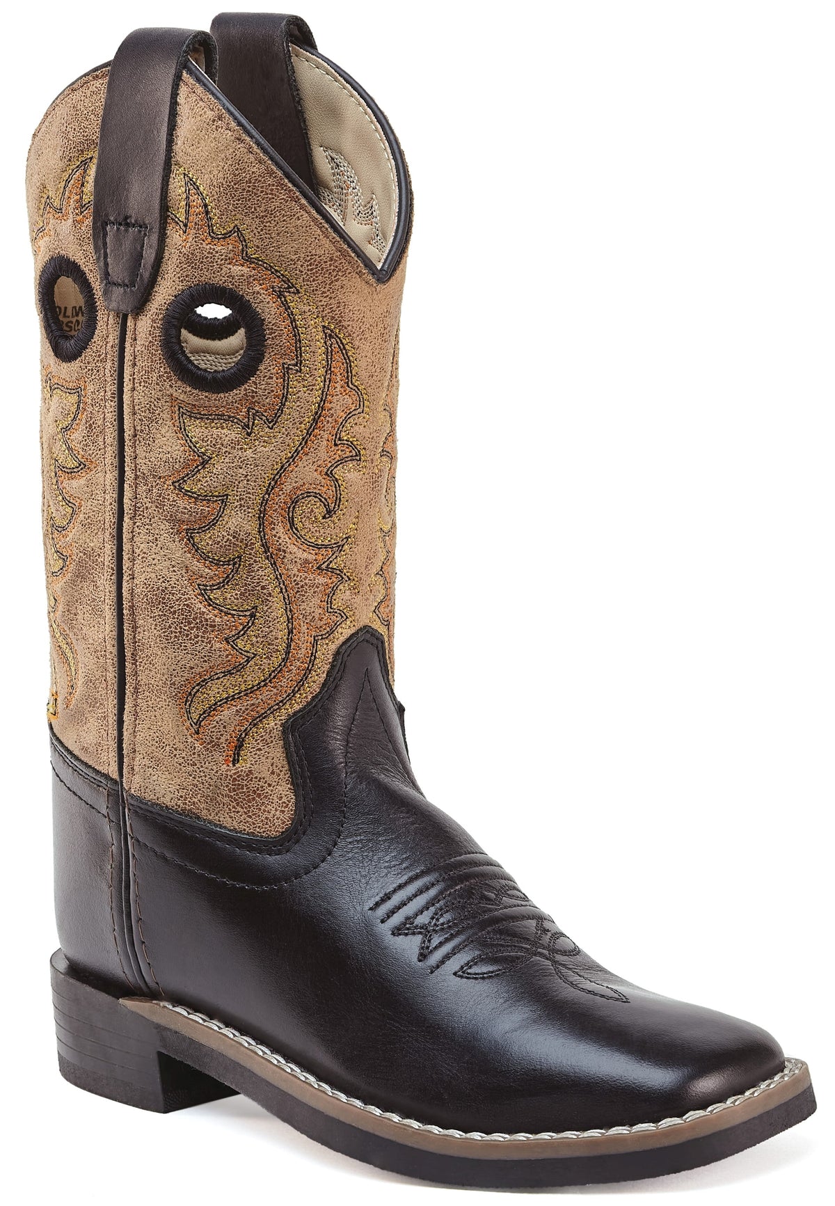 Old West Children's & Youth's Western Boots Black Foot / Light Brown Crackle Shaft BSC2024 BSY2024 - Old West - Flyclothing LLC