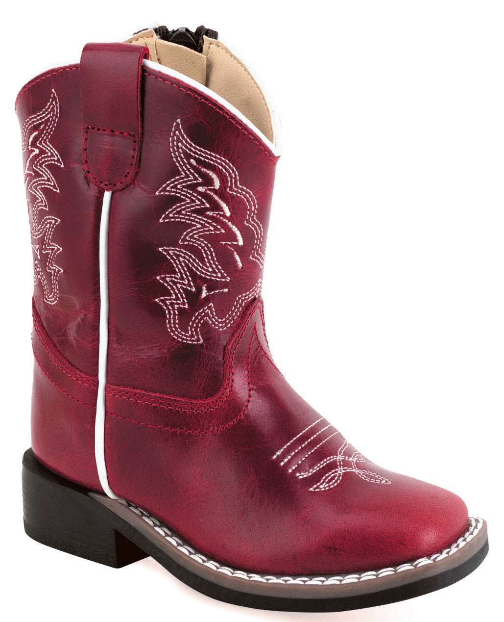 Old West Toddler's Broad Square Toe Boots Red BSI1995 - Old West - Flyclothing LLC