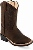 Old West Brown Toddler's Broad Square Toe Boots - Old West