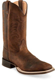 Old West Brown Men's Broad Square Toe Boots - Old West