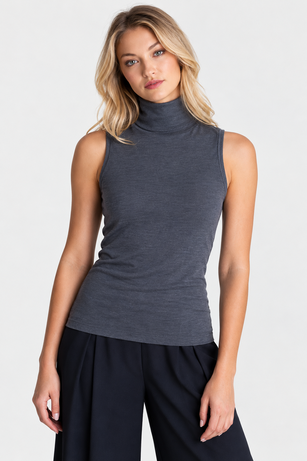 Sleeveless Turtleneck Shirt - Buki - Flyclothing LLC
