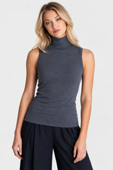 Sleeveless Turtleneck Shirt - Buki - Flyclothing LLC