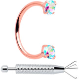 Double Gem Horseshoe Nose Ring Kit with Ball Grabber - BodyCandy - Flyclothing LLC