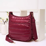 Solid Quilted Shiny Puffer Crossbody Bag - Madeline Love - Flyclothing LLC