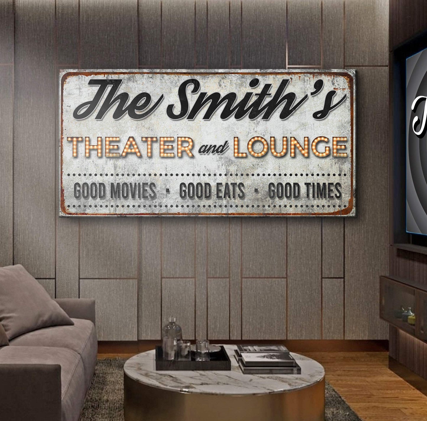 Family Theater and Lounge IV Sign - Tailored Canvases - Flyclothing LLC