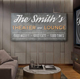 Family Theater and Lounge Sign V - Tailored Canvases - Flyclothing LLC