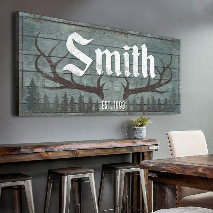 RUSTIC FAMILY ANTLER -LP1 - Tailored Canvases - Flyclothing LLC