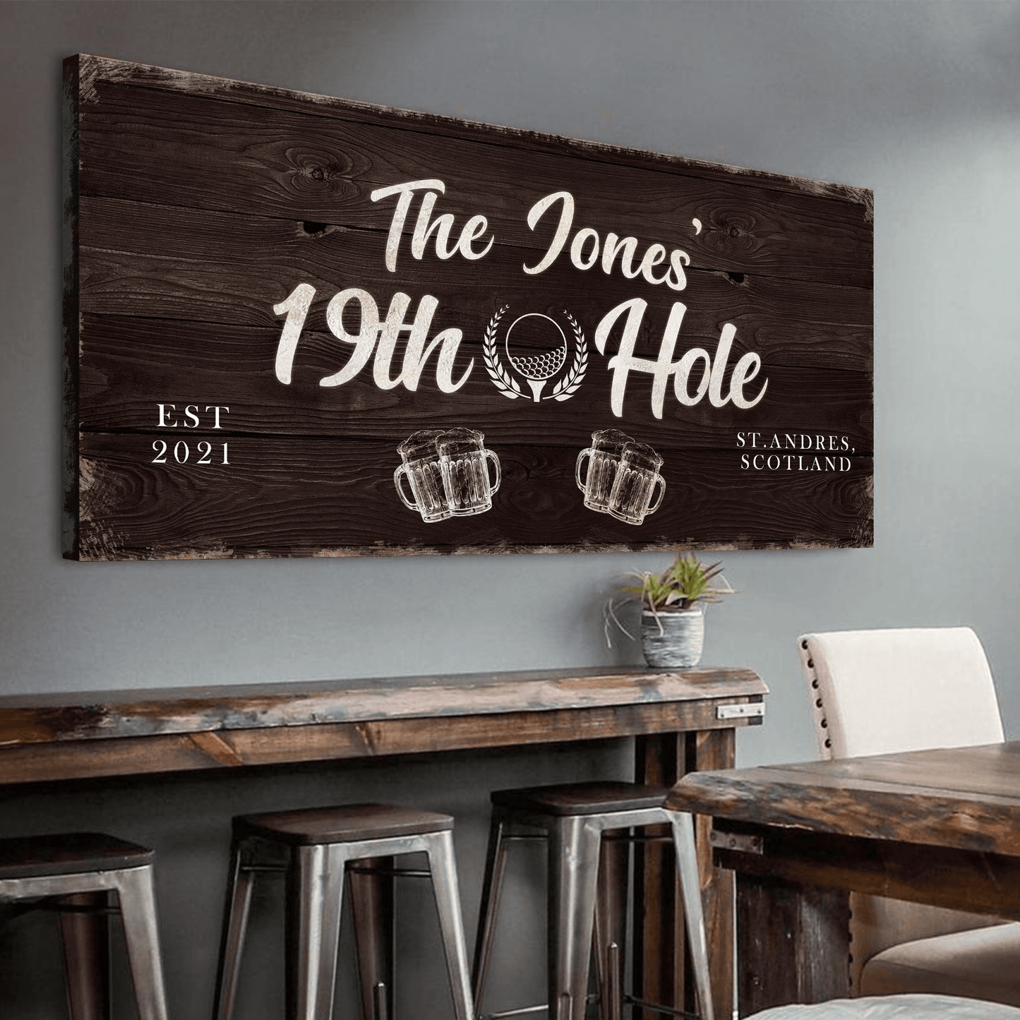 19th Hole Golf Personalized Sign II - Tailored Canvases - Flyclothing LLC