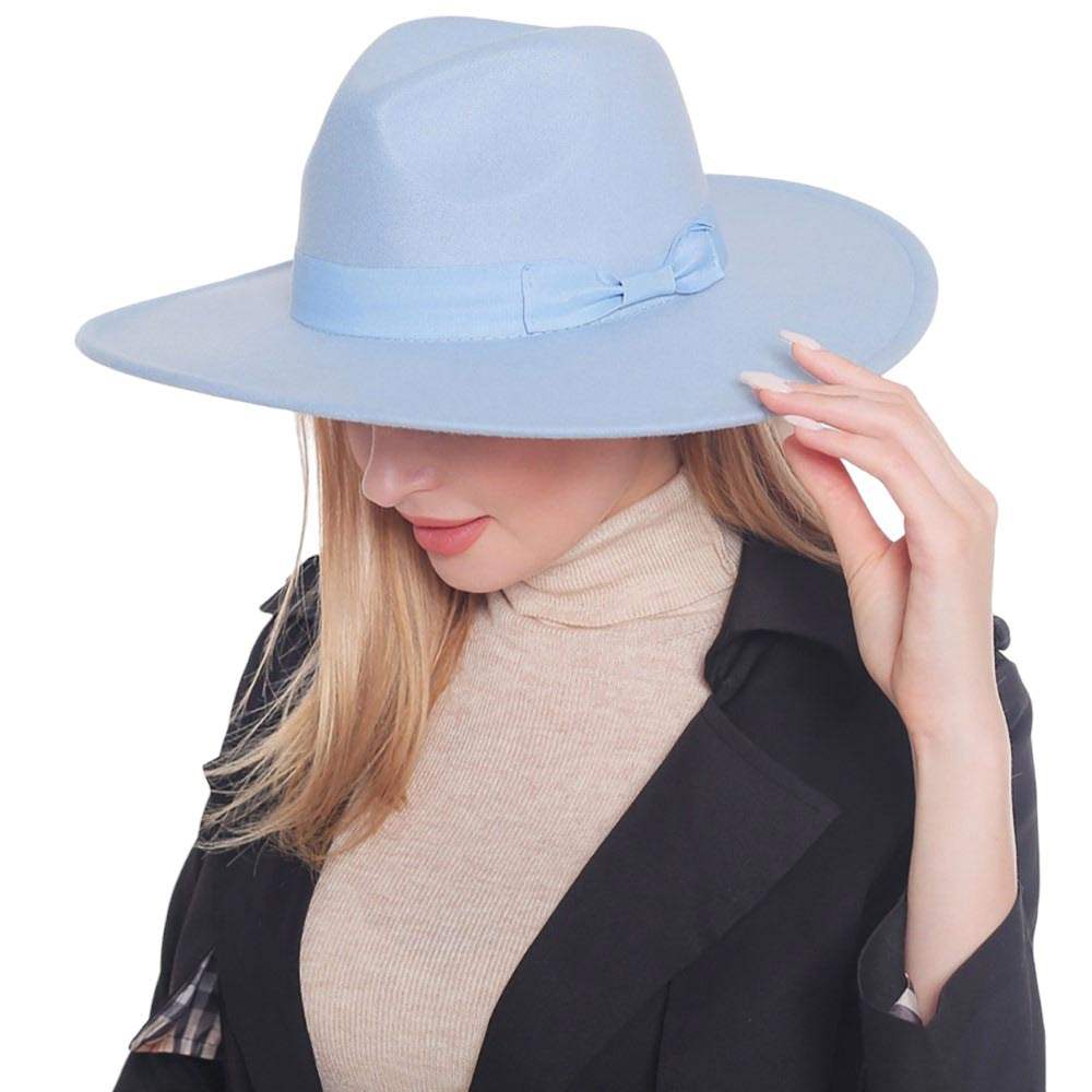 Bow Band Pointed Solid Panama Hat - Madeline Love - Flyclothing LLC