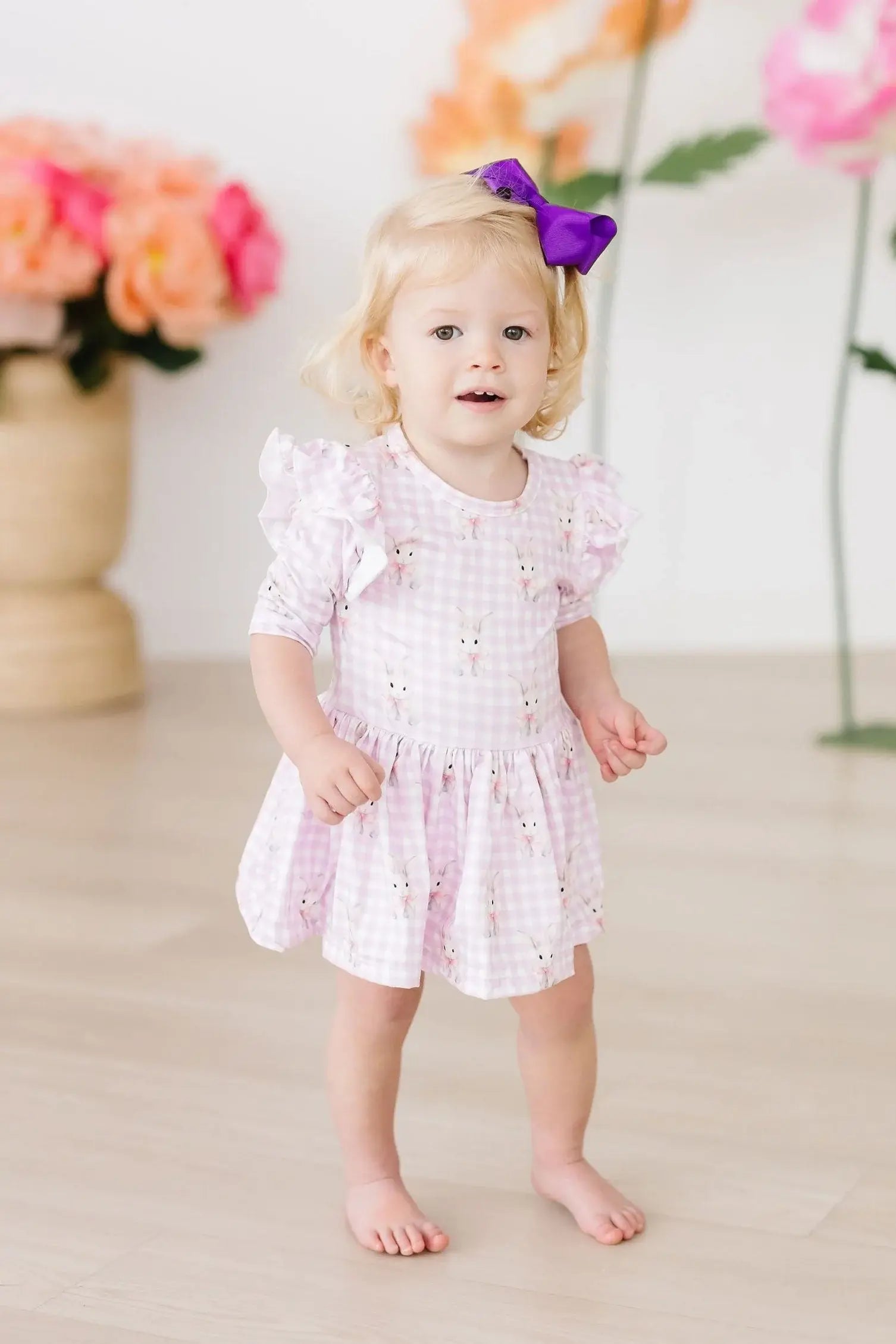 Baby Bunnies 3/4 Sleeve Flutter Twirl Bodysuit - Mila & Rose ® - Flyclothing LLC