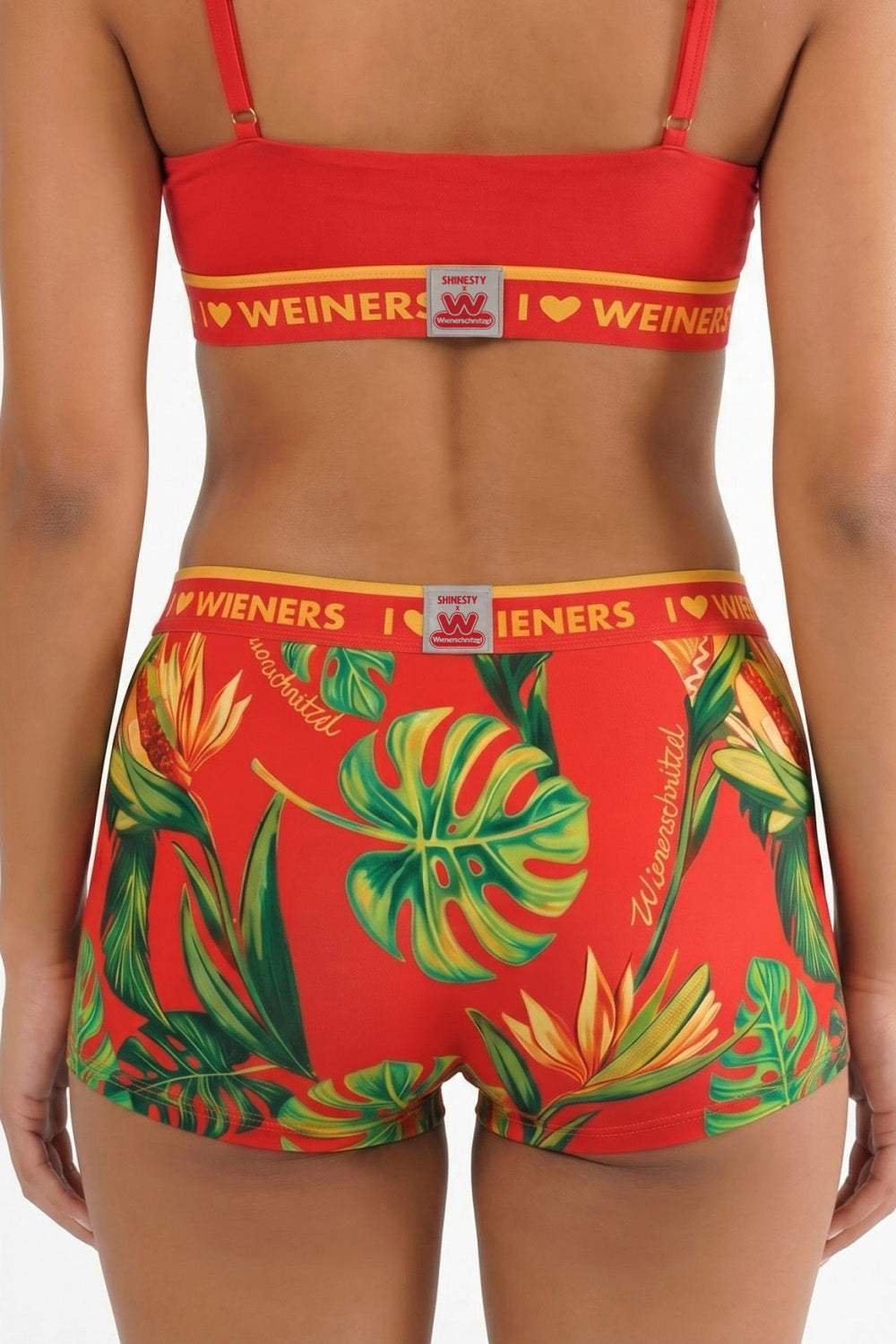 The Wiener In Paradise | Shinesty X Wienerschnitzel Tropical Boyshort Underwear with Waistband - Shinesty - Flyclothing LLC