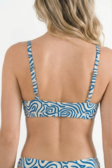The Rio Grande | Abstract Navy Line Boob Hammock™ Triangle Bralette - Shinesty - Flyclothing LLC