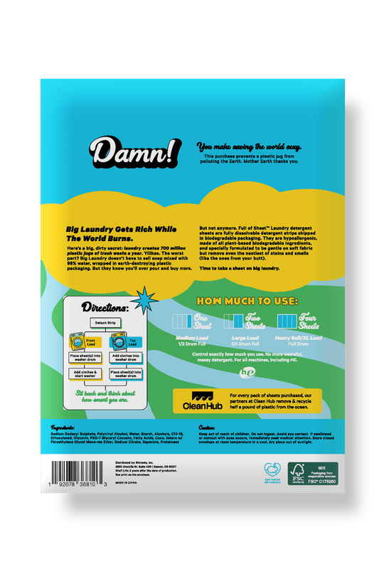 The Full of Sheet | Unscented Full of Sheet™ Eco-Laundry Detergent Strips - Shinesty