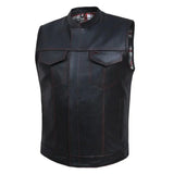 Badlands - Men's Club Style Leather Motorcycle Vest - Unik Just for Bikers - Flyclothing LLC