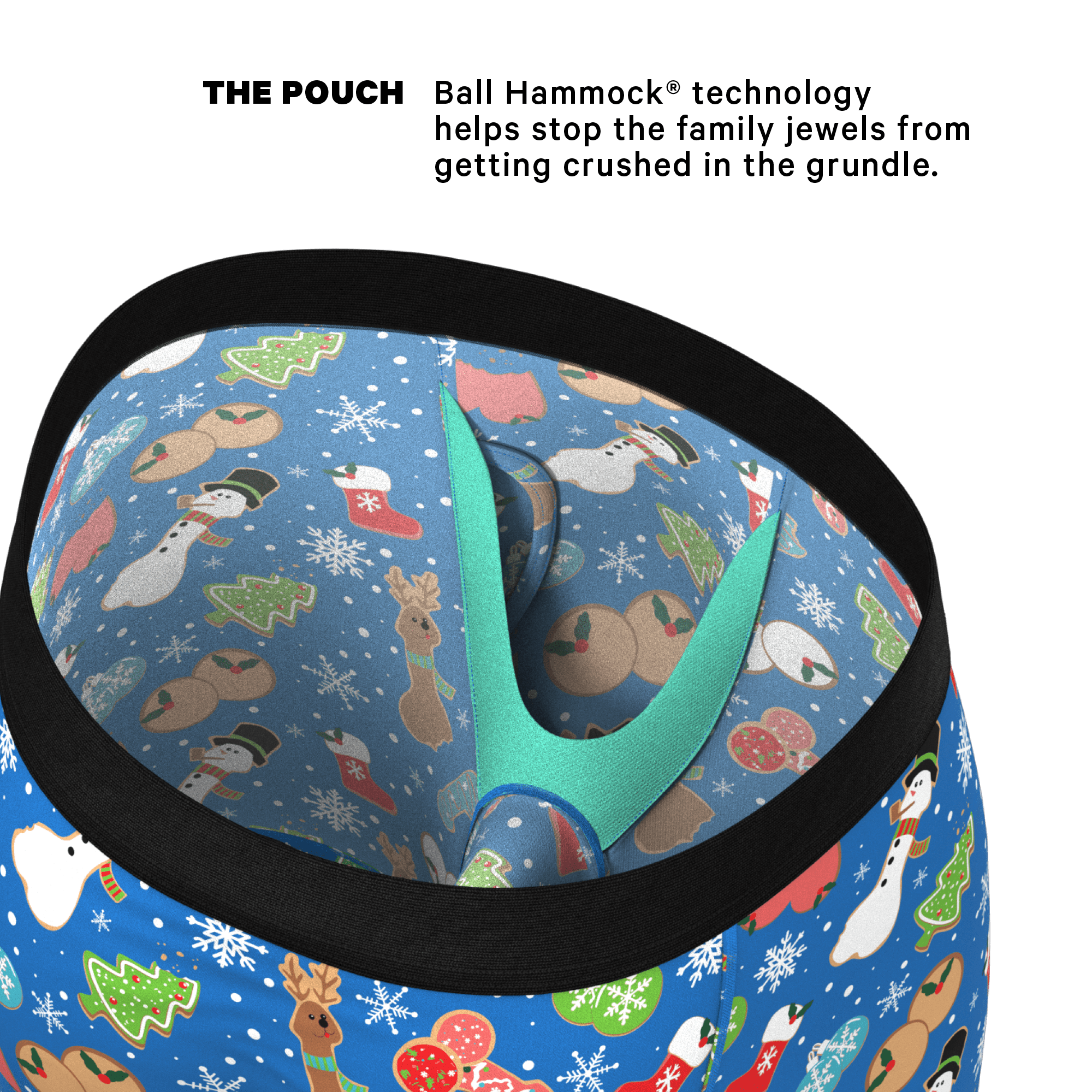 The Baked Goodies | Christmas Cookies Long Leg Ball Hammock® Pouch Underwear With Fly - Shinesty
