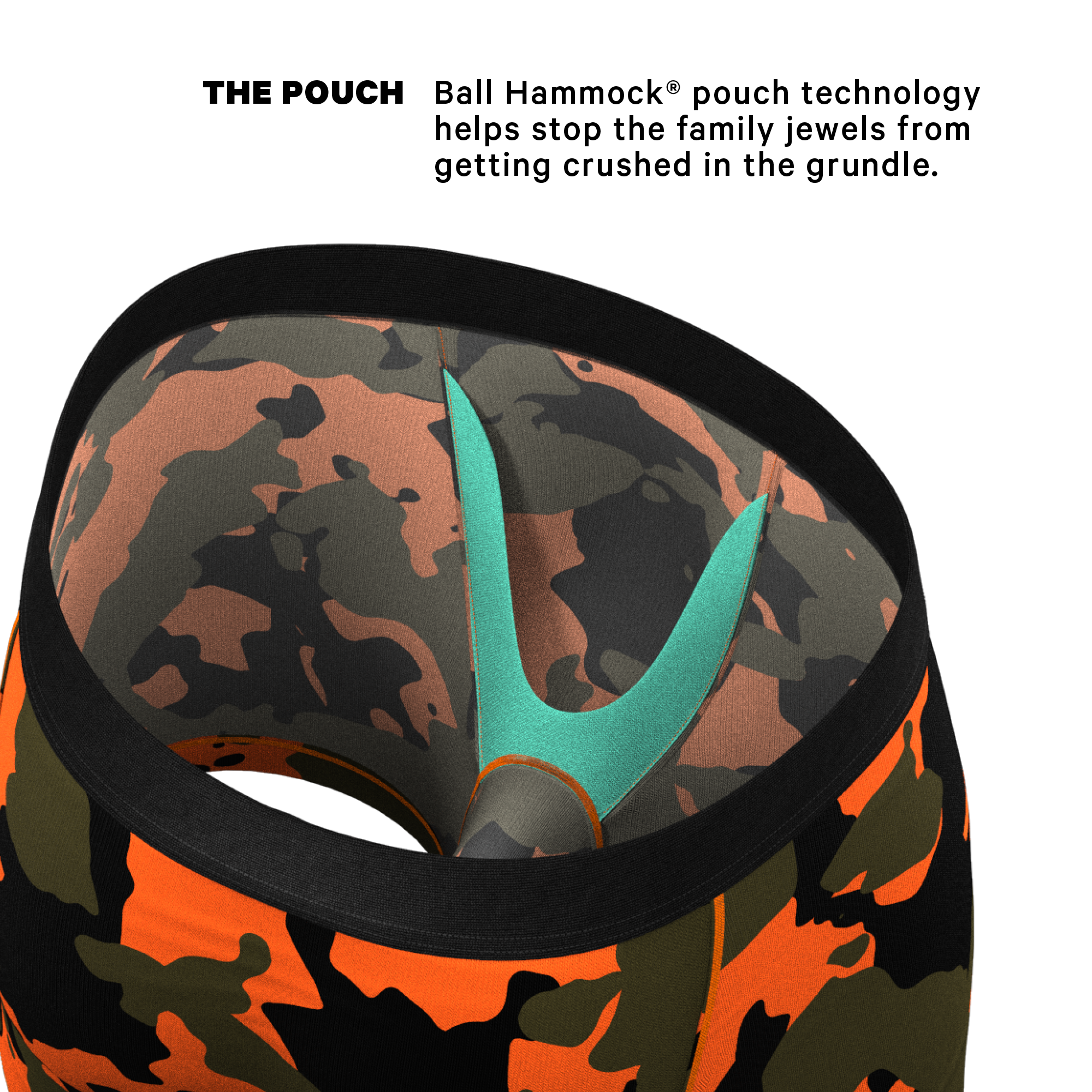 The Bambi Bunchers | Orange Camo Deer Ball Hammock® Pouch Underwear