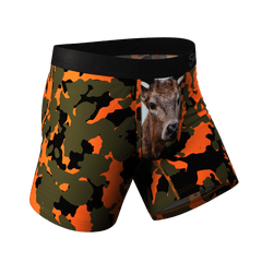 The Bambi Bunchers | Orange Camo Deer Ball Hammock® Pouch Underwear - Shinesty