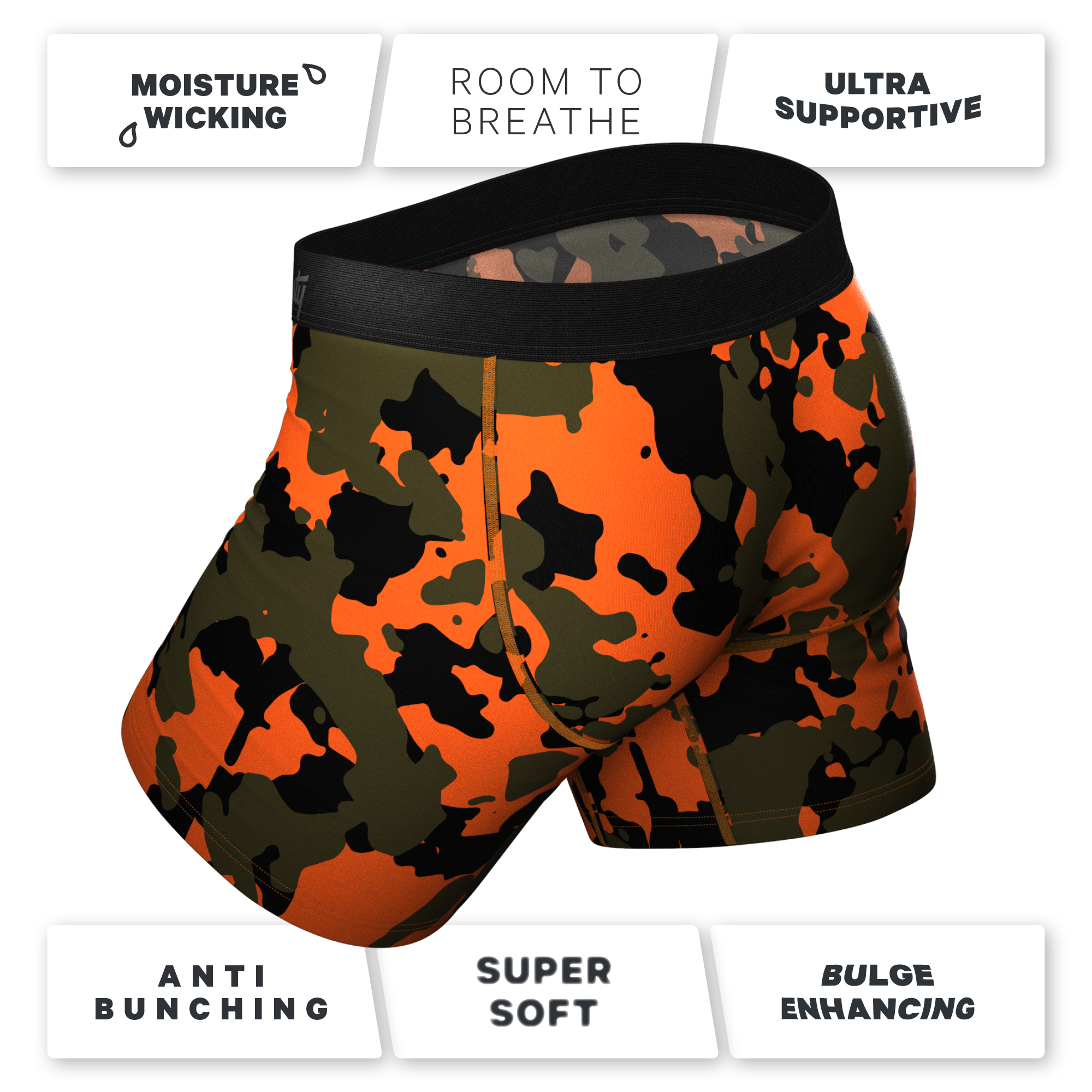 The Bambi Bunchers | Orange Camo Deer Ball Hammock® Pouch Underwear