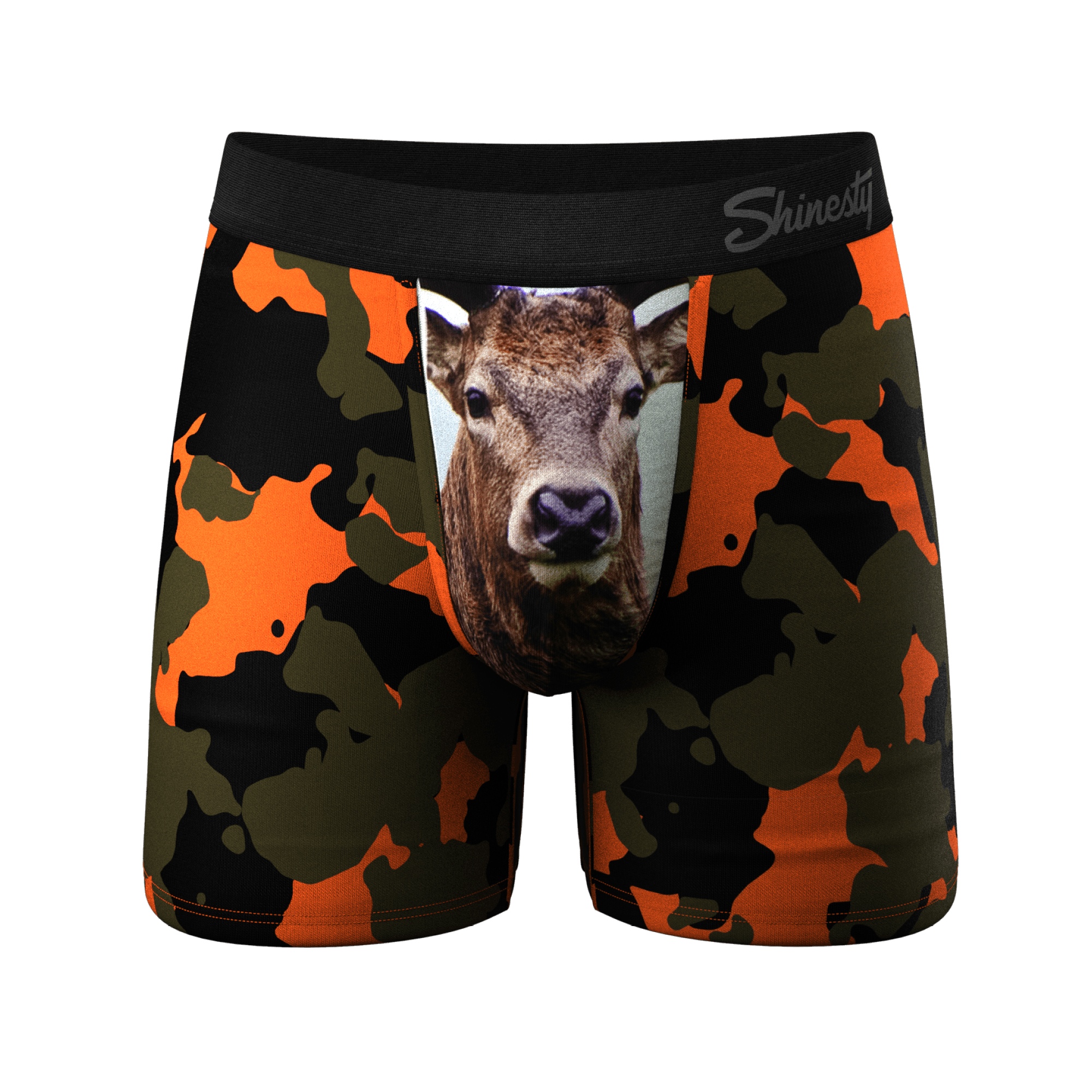 The Bambi Bunchers | Orange Camo Deer Ball Hammock® Pouch Underwear - Shinesty