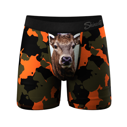 The Bambi Bunchers | Orange Camo Deer Ball Hammock® Pouch Underwear - Shinesty