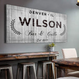 Bar and Grill Sign IV - Tailored Canvases - Flyclothing LLC