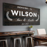 Bar and Grill Sign IV - Tailored Canvases - Flyclothing LLC