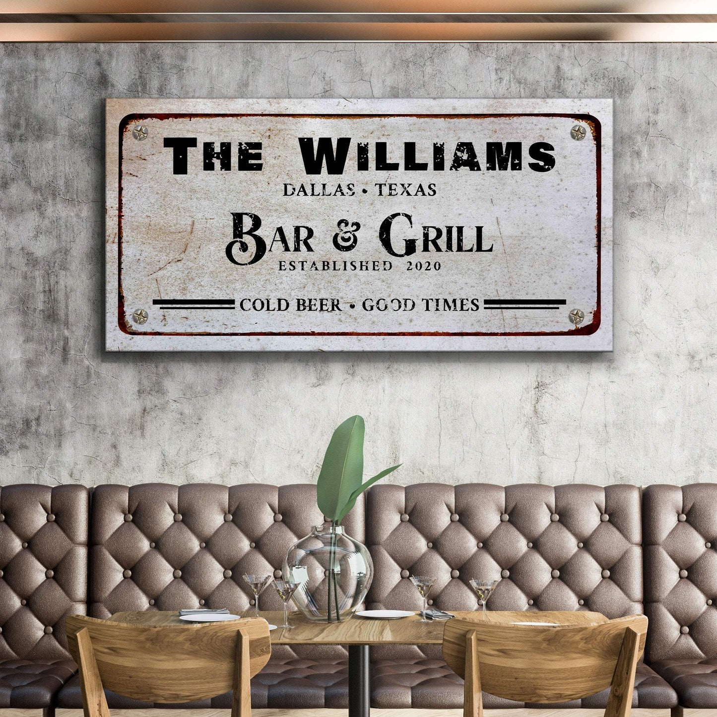 Bar and Grill Sign VII - Tailored Canvases - Flyclothing LLC