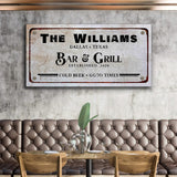 Bar and Grill Sign VII - Tailored Canvases - Flyclothing LLC