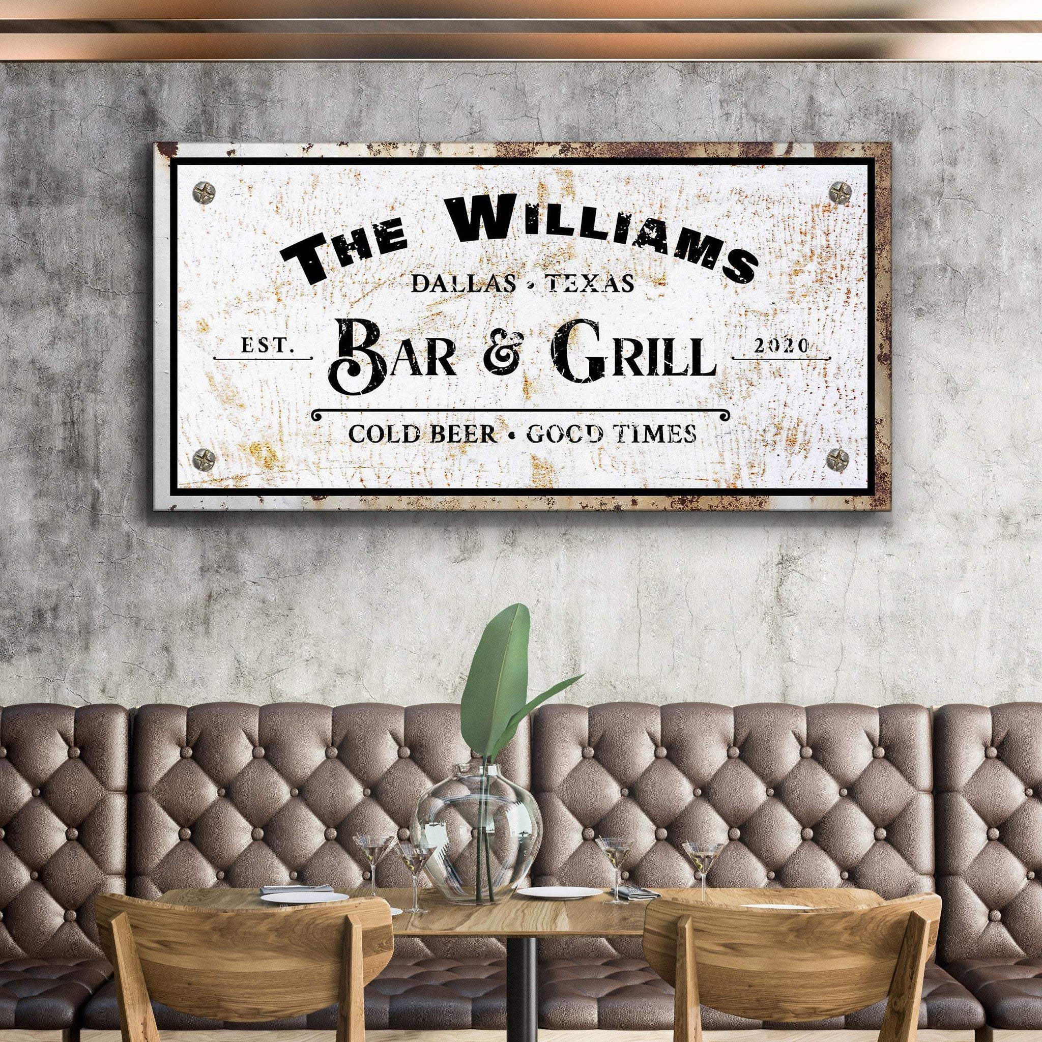 Bar and Grill Sign VIII - Tailored Canvases - Flyclothing LLC