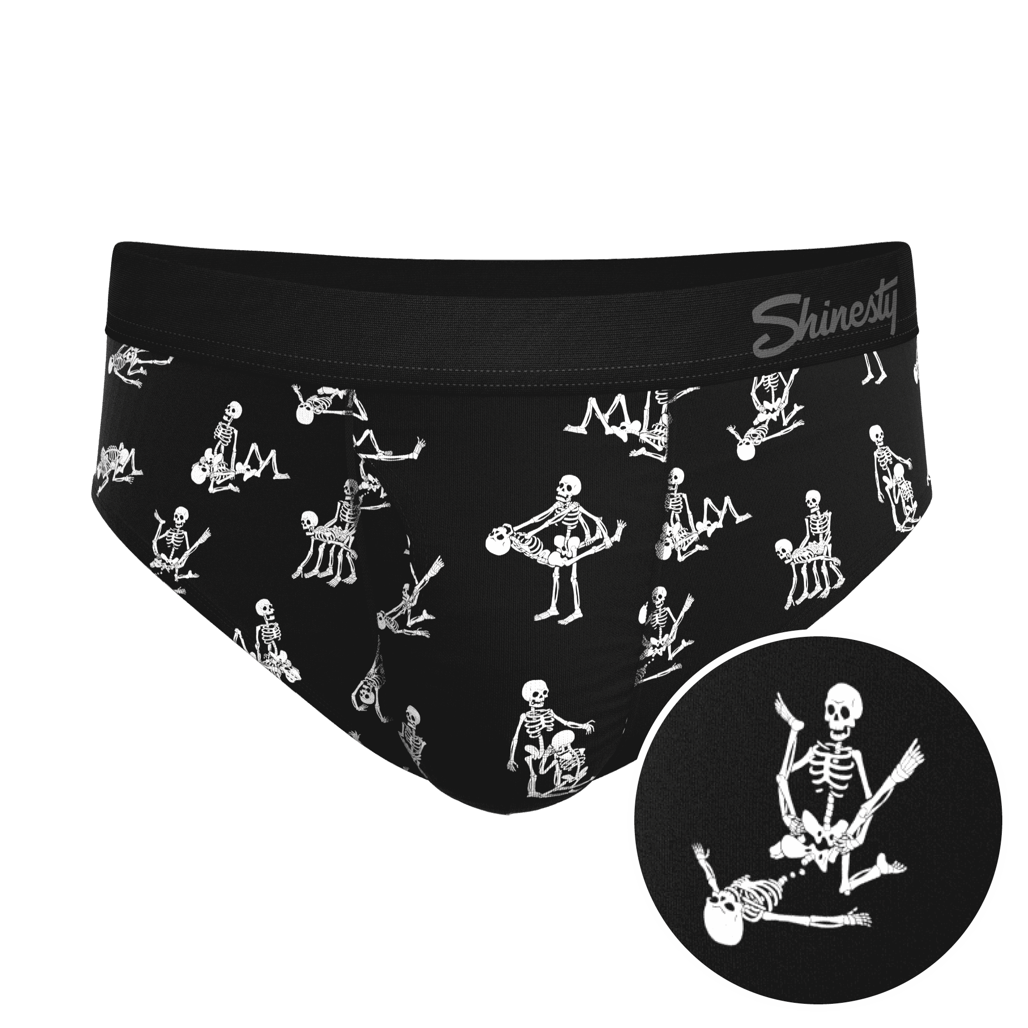 The Bare Back Bones | Glow in the Dark Skeletons Ball Hammock® Pouch Underwear Briefs