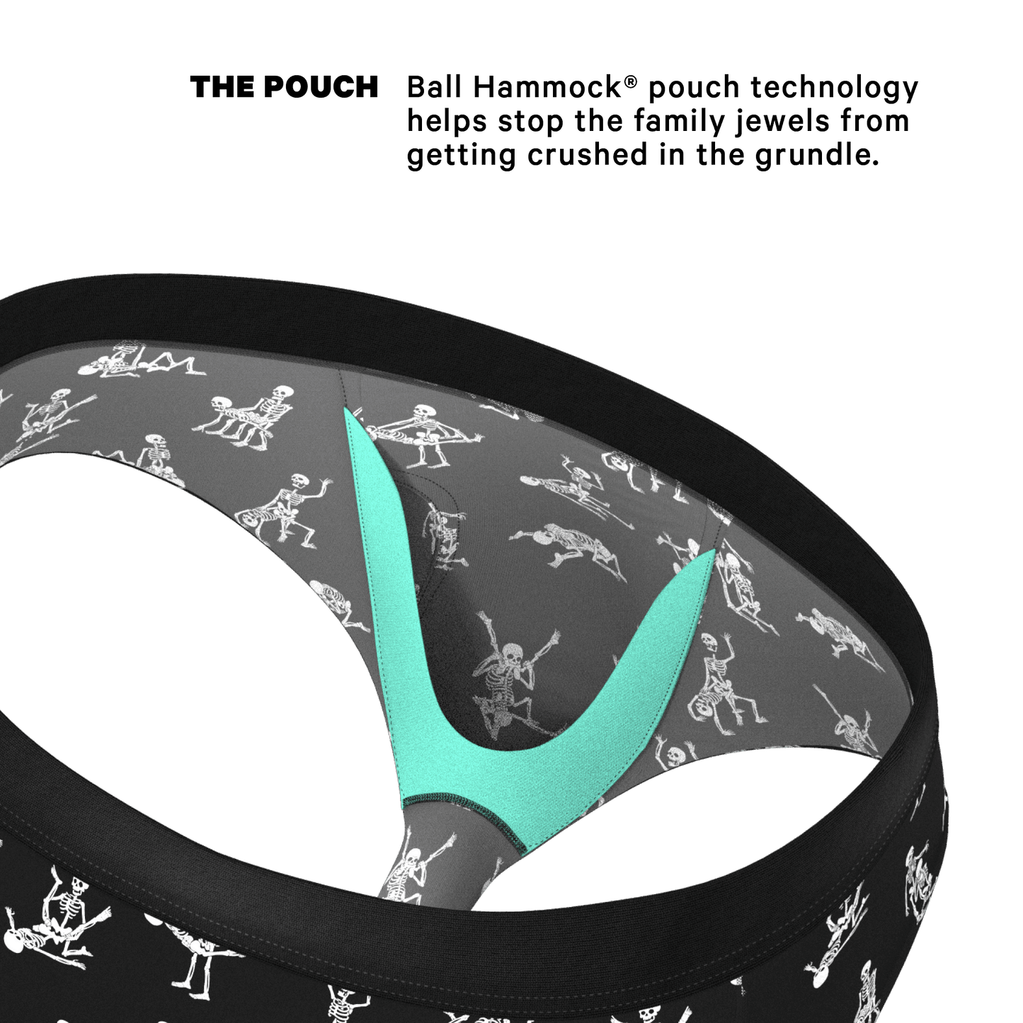 The Bare Back Bones | Glow in the Dark Skeletons Ball Hammock® Pouch Underwear Briefs