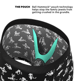 The Bare Back Bones | Glow in the Dark Skeletons Ball Hammock® Pouch Underwear With Fly