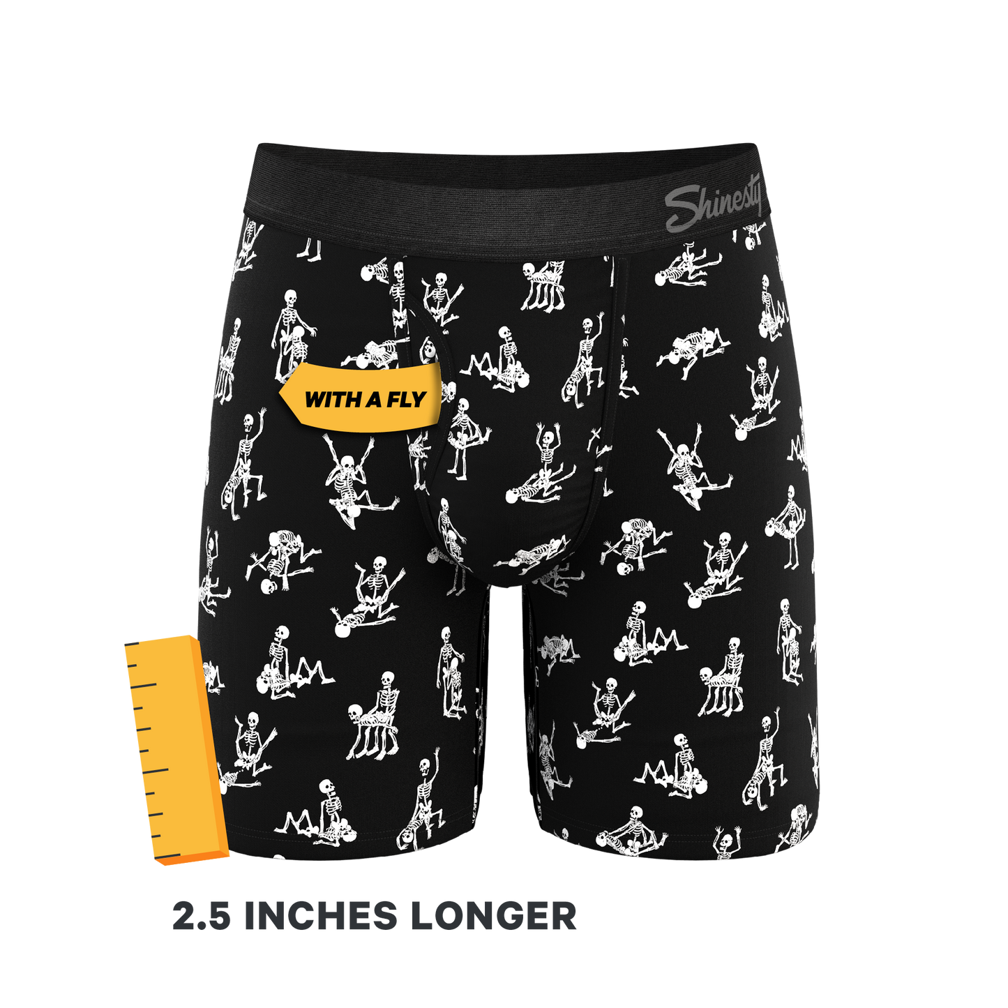 The Bare Back Bones | Glow in the Dark Skeletons Ball Hammock® Boxer - Long Leg