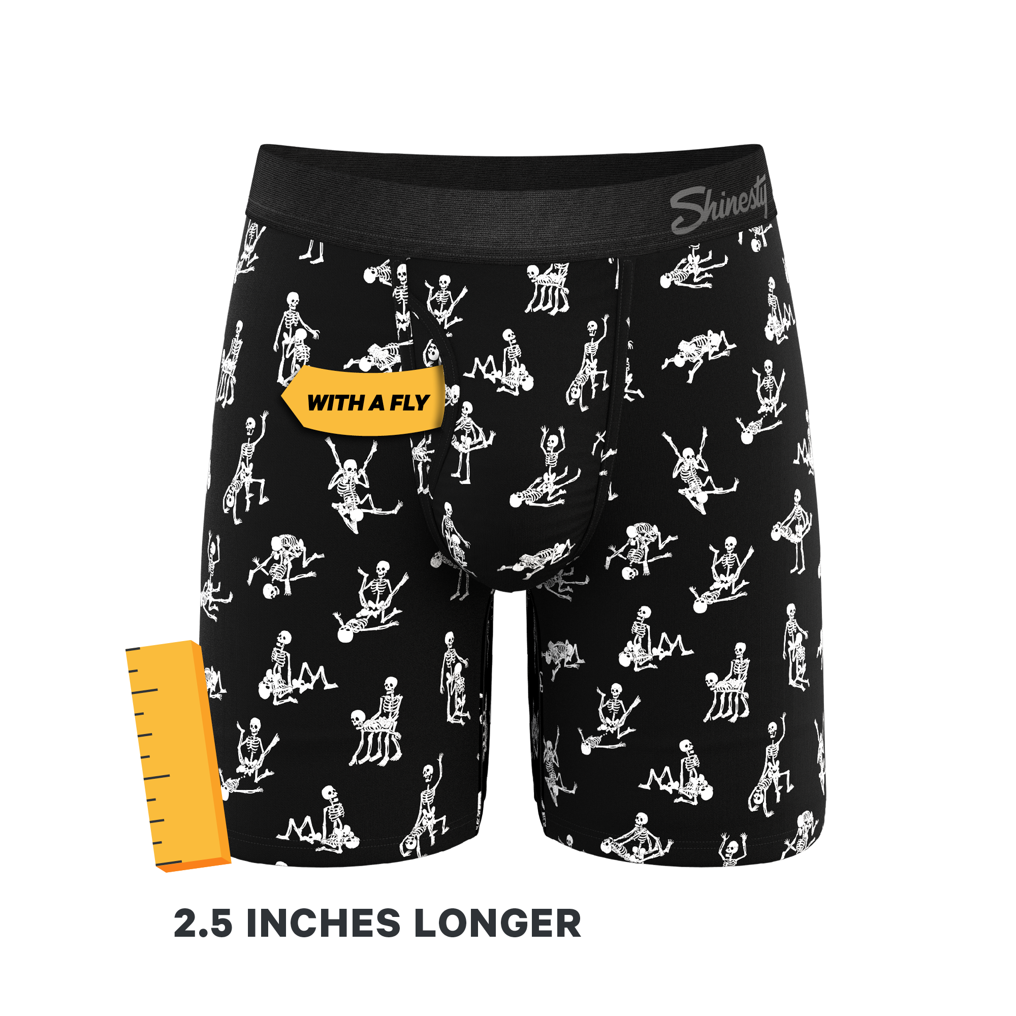 The Bare Back Bones | Glow in the Dark Skeletons Ball Hammock® Boxer - Long Leg