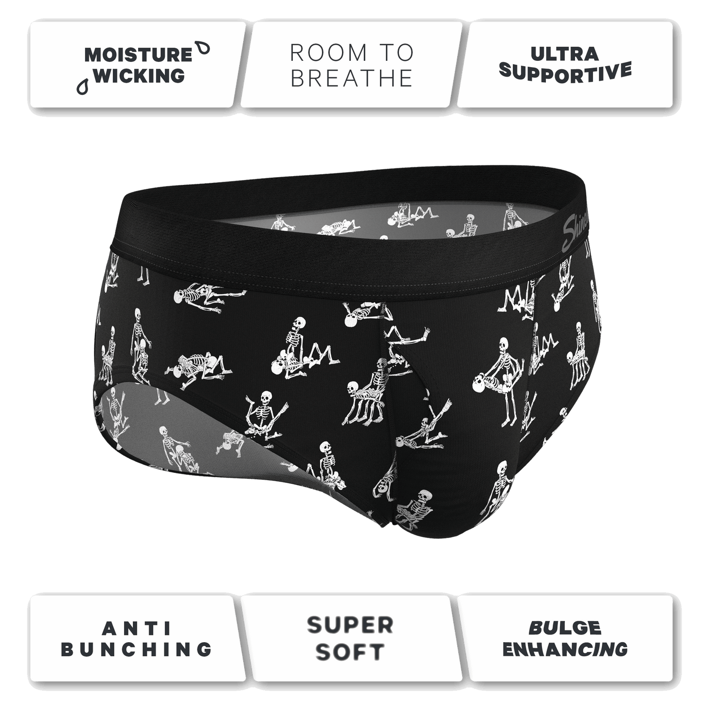 The Bare Back Bones | Glow in the Dark Skeletons Ball Hammock® Pouch Underwear Briefs