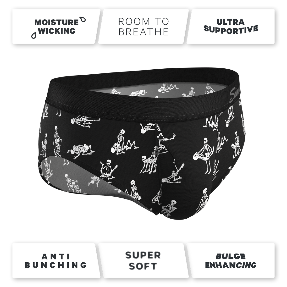 The Bare Back Bones | Glow in the Dark Skeletons Ball Hammock® Pouch Underwear Briefs