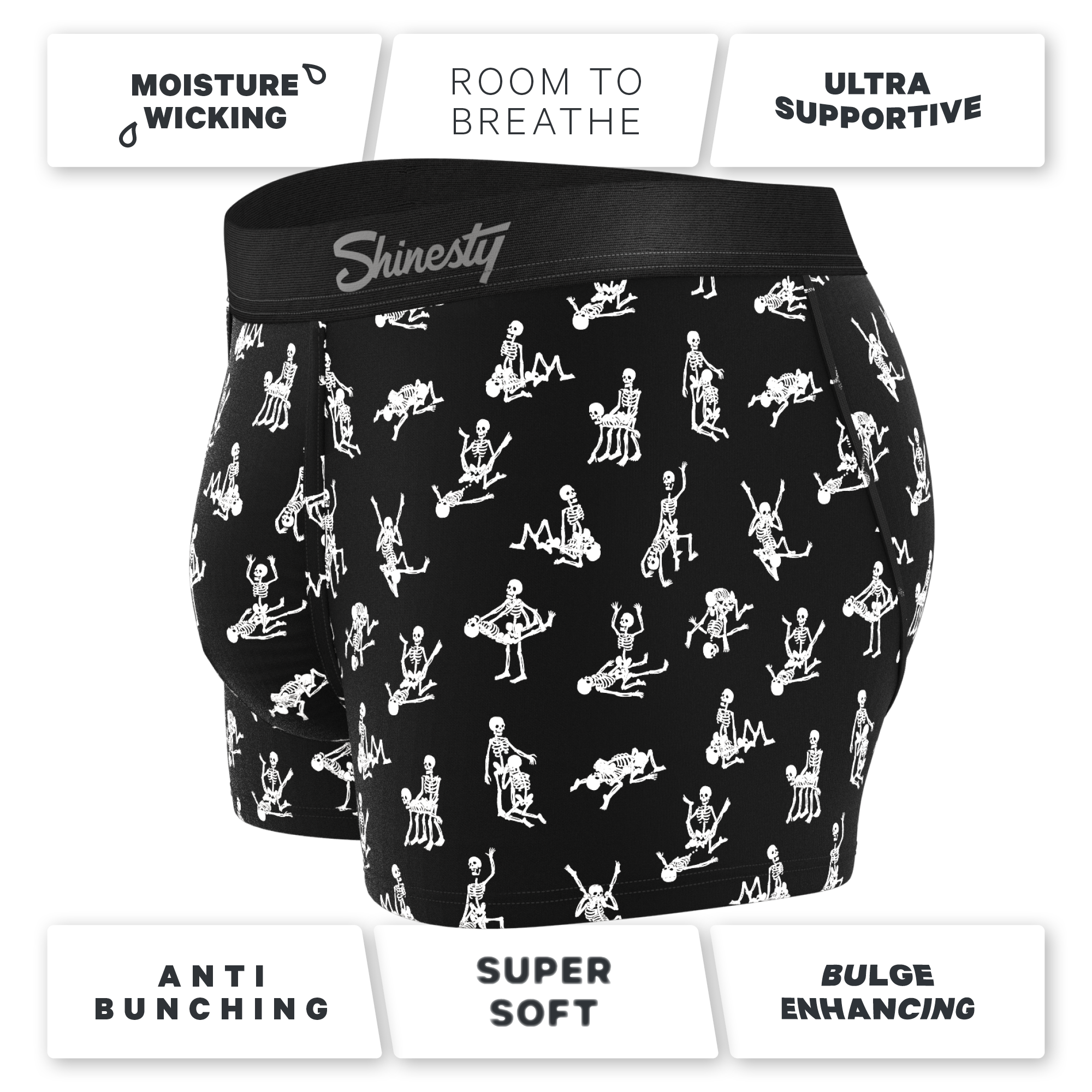 The Bare Back Bones | Glow in the Dark Skeletons Ball Hammock® Pouch Trunks Underwear