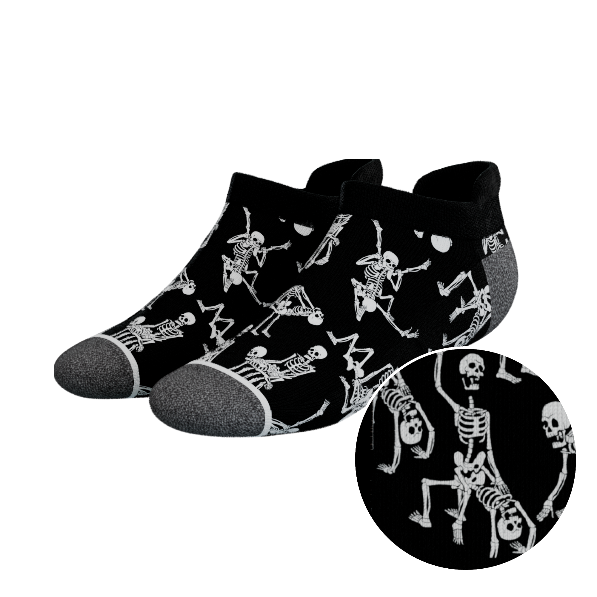 The Bare Back Bones | Skeletons Heel Hammock™ Ankle Socks